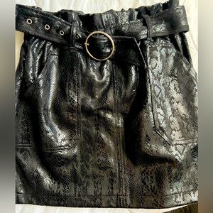 Brand new black leather skirt
